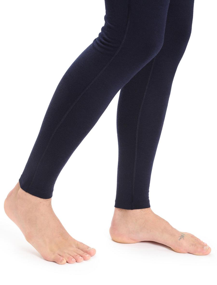 Legginsy Icebreaker Merino 200 Oasis with Fly Męskie Granatowe | PL 1815KORI